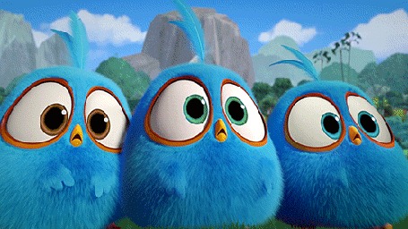 Анимация Голубые птенцы из мультфильма Angry Birds / Злые птицы