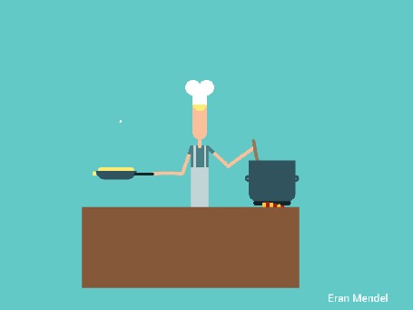 Анимация Повар колдует над приготовлением экзотических блюд, by Eran Mendel / Эран Мендель