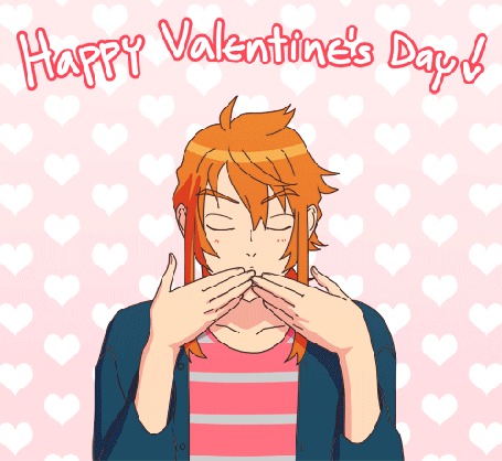 Анимация Рыжеволосый парень посылает воздушные поцелуи (Happy Valentines Day / Счастливого Валентинова Дня), by Flipfloppery