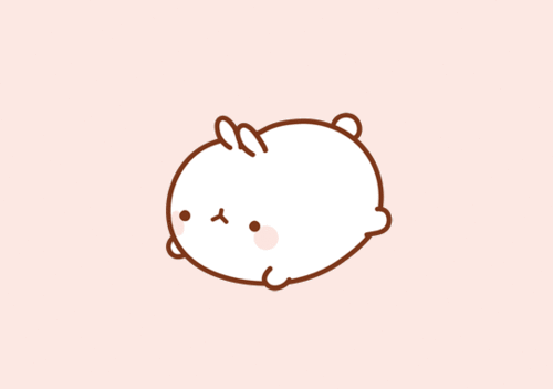 Анимация Molang rabbit / Кролик Моланг переворачивается с боку на бок, гифка Molang rabbit / Кролик Моланг переворачивается с боку на бок
