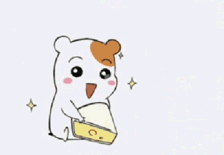 Анимация Хомячиха Эбичу / Ebichu из аниме Домоправительница Эбичу / Oruchuban Ebichu жадно уплетает сыр