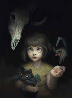Анимация Мистер Полночь / Mr. Midnight, Фрэн Боу / Fran Bow и Ремор / Remor из игры Fran Bow / Фрэн Боу, гифка Мистер Полночь / Mr. Midnight, Фрэн Боу / Fran Bow и Ремор / Remor из игры Fran Bow / Фрэн Боу