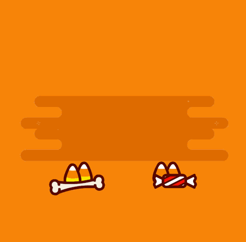 Анимация Тыква в виде кота на фоне конфет и кости (Trick or meow / Хитрость или мяуканье), гифка Тыква в виде кота на фоне конфет и кости (Trick or meow / Хитрость или мяуканье)