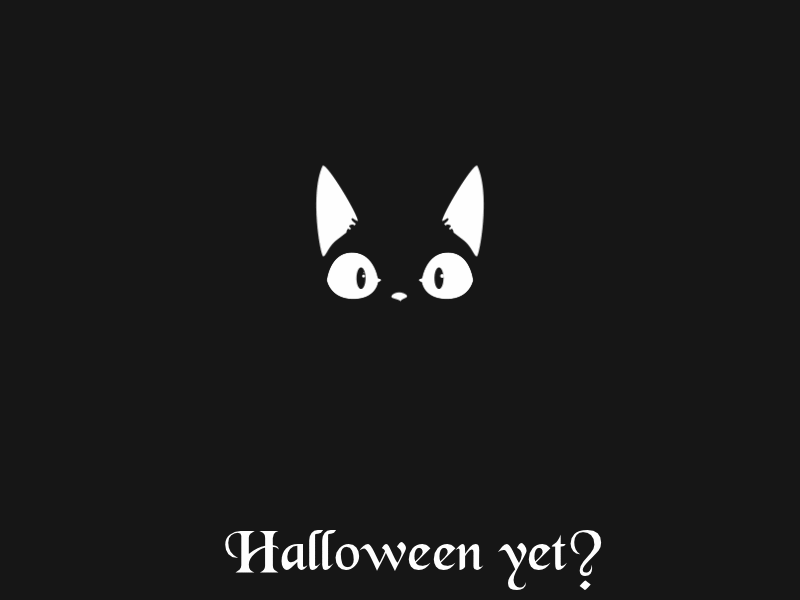 Анимация Черный кот просыпается, оглядывается в темноте и засыпает снова (Halloween yet? / Хэллоуин уже?), гифка Черный кот просыпается, оглядывается в темноте и засыпает снова (Halloween yet? / Хэллоуин уже?)