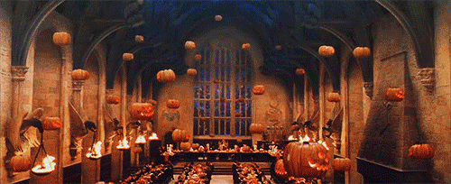 Анимация Ежегодное празднование Хеллоуина в Большом зале в Хогвартсе, фильм Harry Potter / Гарри Поттер, гифка Ежегодное празднование Хеллоуина в Большом зале в Хогвартсе, фильм Harry Potter / Гарри Поттер