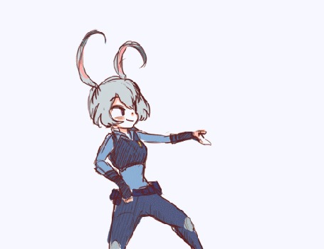 Анимация Джуди Хопс / Judy Hopps и Ник Уайлд / Nick Wilde из мультфильма Зверополис / Zootropolis в стиле аниме, by AirinNoSekai