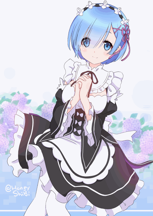 Анимация Рем / Rem из аниме Re: Жизнь в альтернативном мире с нуля / Re: Zero kara Hajimeru Isekai Seikatsu, гифка Рем / Rem из аниме Re: Жизнь в альтернативном мире с нуля / Re: Zero kara Hajimeru Isekai Seikatsu