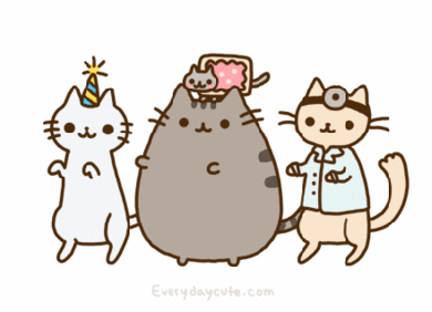 Анимация Кот Пушин в компании кошек пляшет на вечеринке, гифка Кот Пушин в компании кошек пляшет на вечеринке
