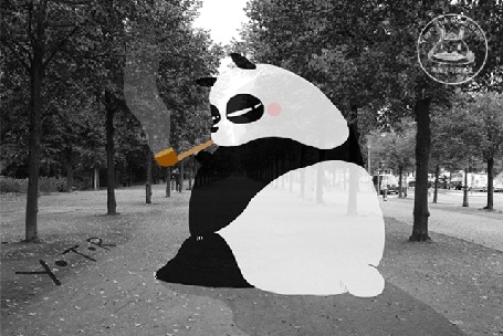 Анимация Толстый нарисованный кот с трубкой в зубах, by Yoyo The Ricecorpse