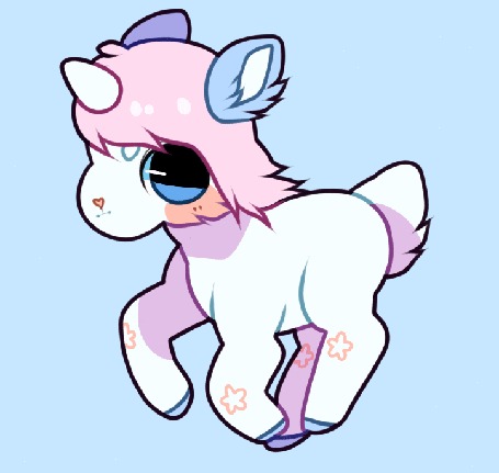 Анимация Единорожек на голубом фоне, by palestdeer