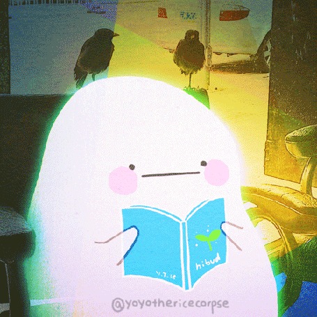 Анимация Белый чудик листает книгу, by yoyothericecorpse