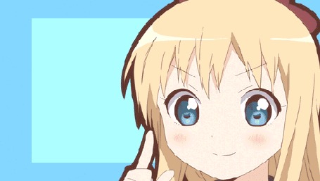 Анимация Кеко Тошино / Kyouko Toshinou, Юи Фунами / Yui Funami, Чинацу Йошикава / Chinatsu Yoshikawa и Акари Аказа / Akari Akaza из аниме Лилии на ветру / Yuru Yuri