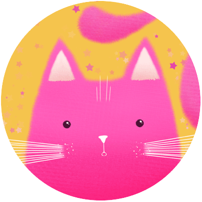 Анимация Розовый кот внутри круга, by HannahChapman, гифка Розовый кот внутри круга, by HannahChapman