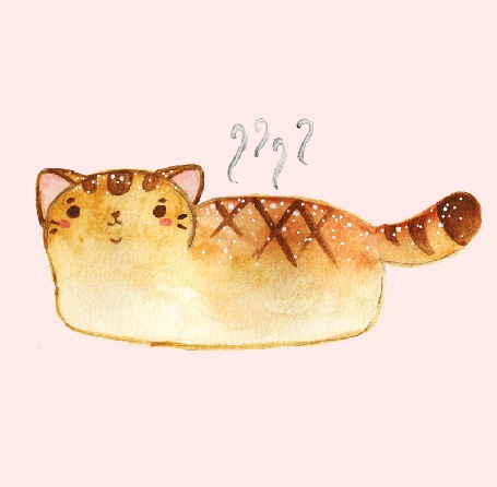Анимация Кошка-свежий хлебушек мяукает, by jessthechen