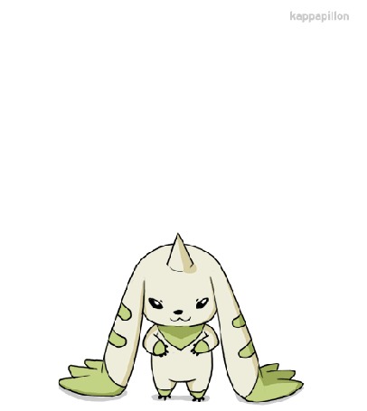 Анимация Терьермон / Terriermon из аниме Укротители Дигимонов / Digimon Tamers, by kappapillon