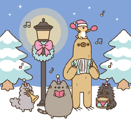 Анимация Pusheen cat / Кот Пушин исполняет вместе с оркестром рождественскую песню