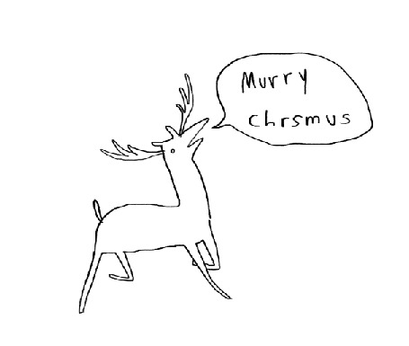 Анимация Бегущий олень поздравляет с Рождеством (Merry Christmas)
