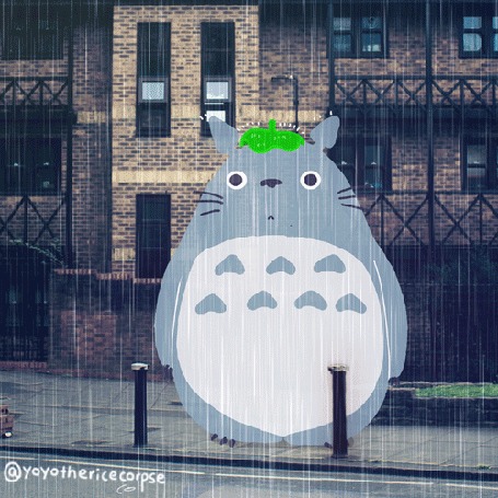 Анимация Totoro / Тоторо из аниме Tonari no Totoro / Мой сосед Тоторо, by yoyothericecorpse
