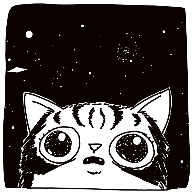 Анимация Кошка в космосе, by phazed, гифка Кошка в космосе, by phazed