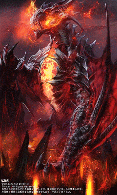 Анимация Черный дракон-монстр находящийся где-то на огненной земле, шагает по ней, гифка Черный дракон-монстр находящийся где-то на огненной земле, шагает по ней