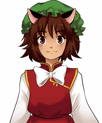 Анимация Chen / Чен из игры Touhou Project / Проект Восток, гифка Chen / Чен из игры Touhou Project / Проект Восток