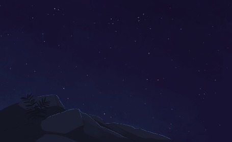 Анимация Черная кошка бежит за звездными кошками, by Finchwing