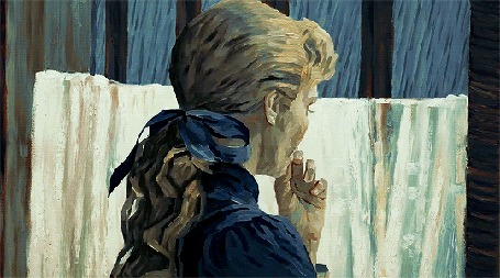 Анимация Девушка стоит перед окном