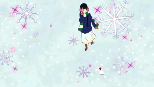 Анимация Куронума Савако / Kuronuma Sawako из аниме Kimi ni Todoke / Дотянуться до тебя подскользнулась на льду, гифка Куронума Савако / Kuronuma Sawako из аниме Kimi ni Todoke / Дотянуться до тебя подскользнулась на льду