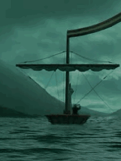 Анимация Корабль поднимается из воды, кадр из фильма Гарри Поттер, гифка Корабль поднимается из воды, кадр из фильма Гарри Поттер