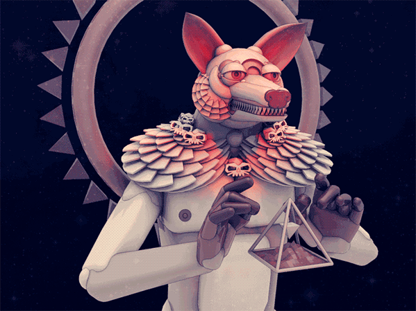 Анимация Anubis / Анубис — божество Древнего Египта с головой шакала и телом человека, гифка Anubis / Анубис — божество Древнего Египта с головой шакала и телом человека