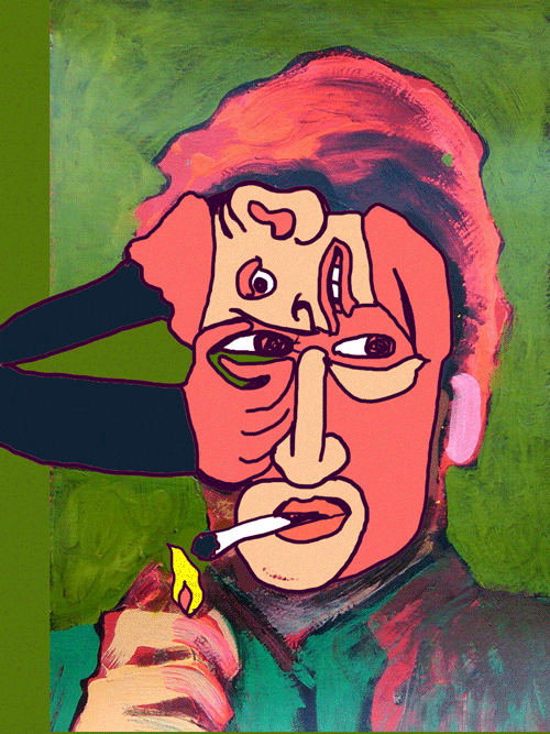 Анимация Мужчина закуривает сигарету, by Dax Norman / Дакс Норман, гифка Мужчина закуривает сигарету, by Dax Norman / Дакс Норман
