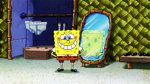 Анимация SpongeBob / Губка Боб из мультсериала SpongeBob SquarePants / Губка Боб Квадратные Штаны смущается и убегает, гифка SpongeBob / Губка Боб из мультсериала SpongeBob SquarePants / Губка Боб Квадратные Штаны смущается и убегает