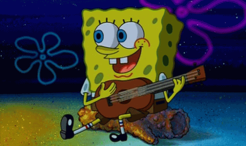 Анимация SpongeBob / Губка Боб из мультсериала SpongeBob SquarePants / Губка Боб Квадратные Штаны играет на гитаре, гифка SpongeBob / Губка Боб из мультсериала SpongeBob SquarePants / Губка Боб Квадратные Штаны играет на гитаре