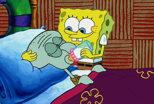 Анимация SpongeBob / Губка Боб поит из бутылочки Squidward / Сквидварда, из мультсериала SpongeBob SquarePants / Губка Боб Квадратные Штаны, гифка SpongeBob / Губка Боб поит из бутылочки Squidward / Сквидварда, из мультсериала SpongeBob SquarePants / Губка Боб Квадратные Штаны
