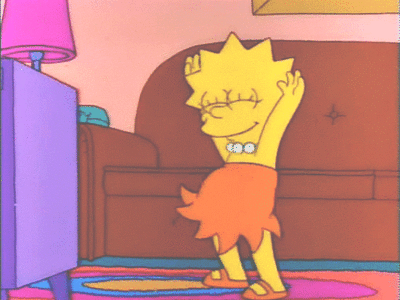 Анимация Lisa / Лиза из мультсериала The Simpsons / Симпсоны танцует, гифка Lisa / Лиза из мультсериала The Simpsons / Симпсоны танцует
