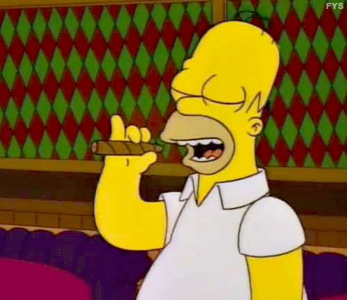 Анимация Homer Simpson / Гомер Симпсон из мультсериала The Simpsons / Симпсоны прикуривает сигарету от долларовой купюры, гифка Homer Simpson / Гомер Симпсон из мультсериала The Simpsons / Симпсоны прикуривает сигарету от долларовой купюры