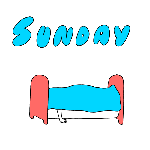 Анимация Спящий на постели человек (Sunday / Воскресение), гифка Спящий на постели человек (Sunday / Воскресение)