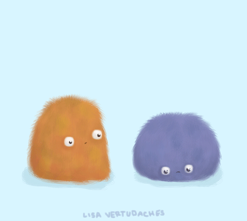 Анимация Один чубрик обнимает другого, by Lisa Vertudaches, гифка Один чубрик обнимает другого, by Lisa Vertudaches