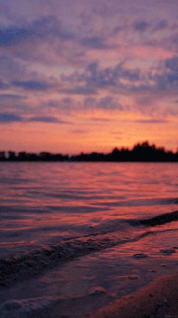 Анимация Морские волны во время заката