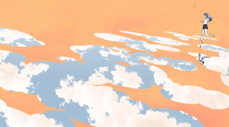 Анимация Акира Тачибана / Akira Tachibana бежит по лужам, а за ней - зонт, Koi wa Ameagari in You ni или After the Rain / Любовь похожа на прошедший дождь