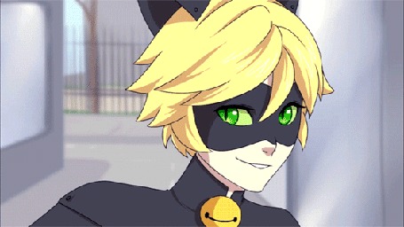 Анимация Adrien Agreste / Chat Noir / Адриан Агрест / Супер-Кот и Plagg / Плагг из мультсериала Miraculous: Tales of Ladybug and Cat Noir / чудесные истории ЛедиБаг и Кота Нуара, by Kiwa007
