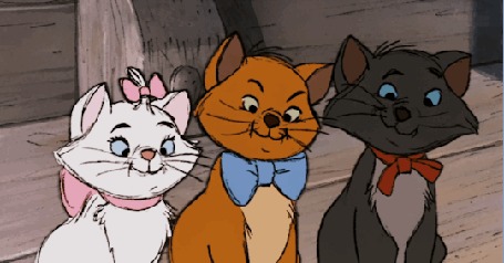 Анимация Тулуз / Toulouse, Берлиоз / Berlioz и Мари / Marie из мультфильма Коты аристократы / The Aristocats