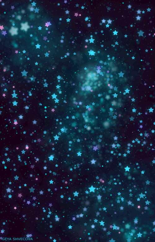 Анимация Падающин голубые звезды, by Geya Shvecova, гифка Падающин голубые звезды, by Geya Shvecova