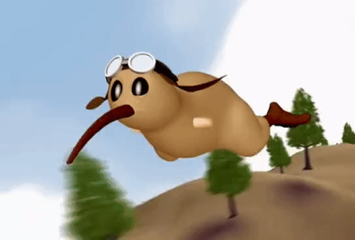 Анимация Киви летит над землею, мультфильм Kiwi! / Киви!, гифка Киви летит над землею, мультфильм Kiwi! / Киви!
