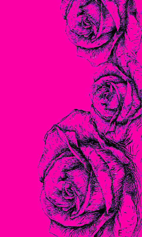 Анимация Рисунок розы с синим глиттер эффектом, гифка Рисунок розы с синим глиттер эффектом