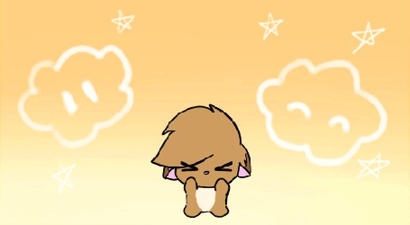 Анимация Животное демонстрирует рыбу и пончик, танцуя на месте, by Kiminukii