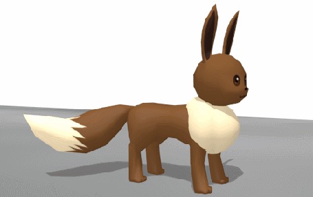 Анимация Покемон Eevee / Иви машет пышным хвостом
