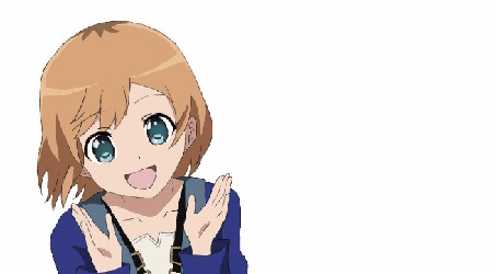Анимация Aoi Miyamori / Аой Миямори из аниме Shirobako / Белый ящик хлопает в ладошки