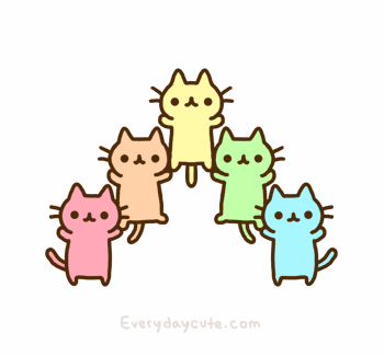 Анимация Разноцветные танцующие котята, гифка Разноцветные танцующие котята