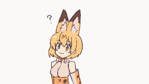 Анимация Serval / Сервал из аниме Kemono Friends / Друзья-зверушки, гифка Serval / Сервал из аниме Kemono Friends / Друзья-зверушки